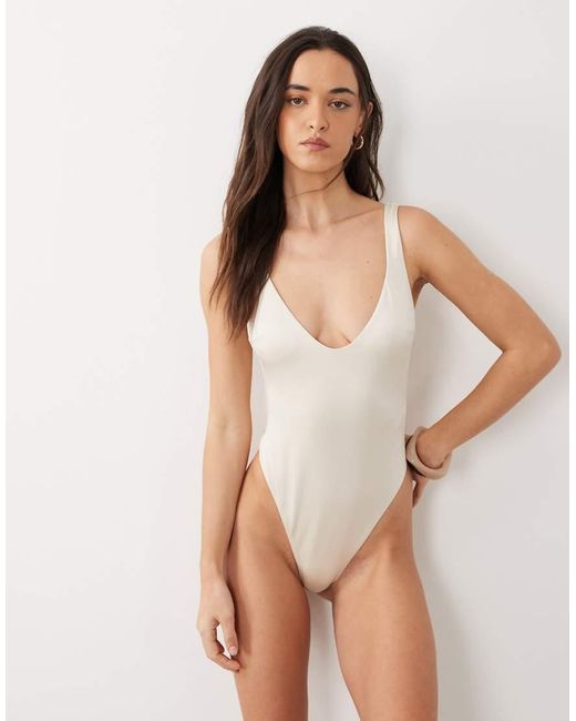 Free Society Natural Low Back Swimsuit