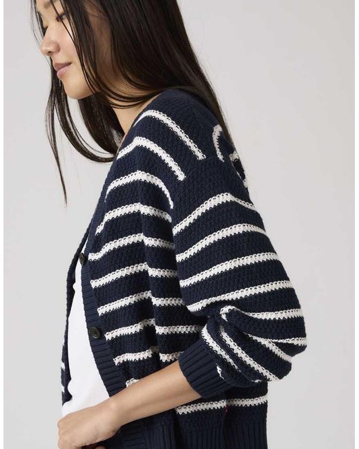 Levi's Blue Snowflake Striped Cardigan