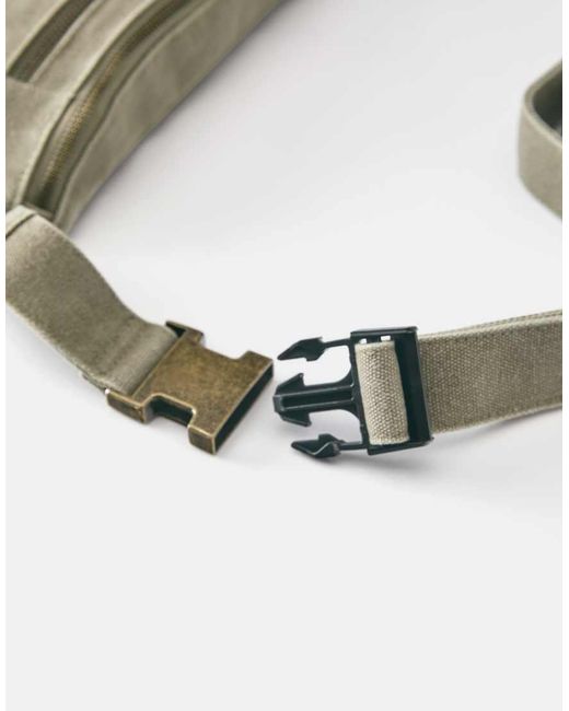 Pull&Bear Gray Canvas Belt Bag for men