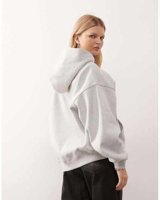 Weekday Oversized Hoodie Van Zware Jersey in het Gray