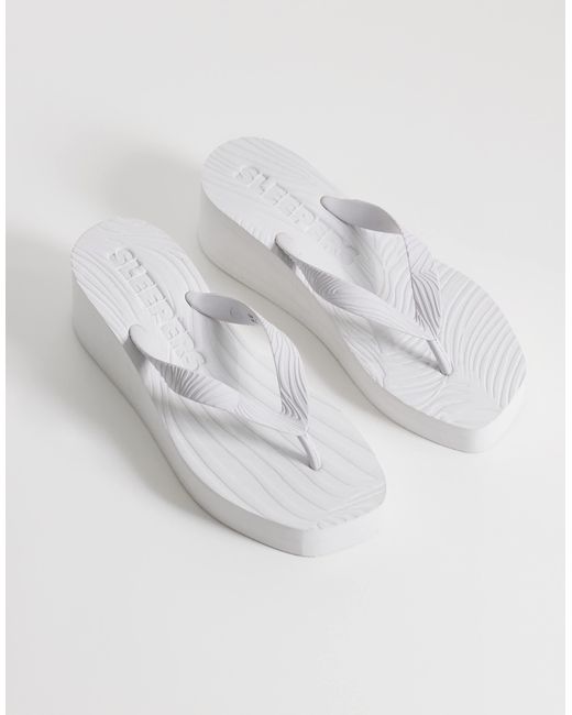 Sleeper White High Platform Thongs