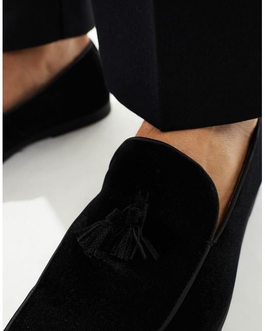 SEQWL – charlie – loafer aus samt in Black für Herren