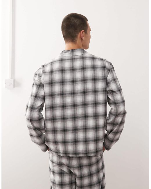 Chemise oversize d'ensemble en flanelle à carreaux - noir et Weekday pour homme en coloris Gray