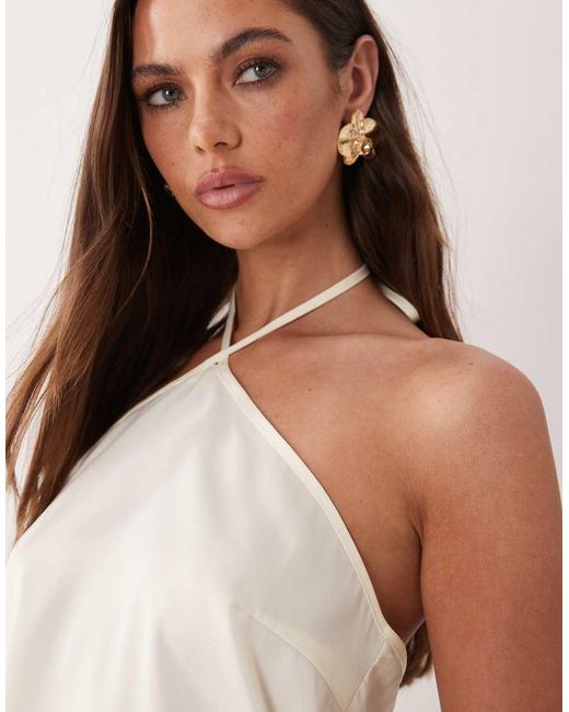 The Frolic White Exclusive Halterneck Tie Back Top