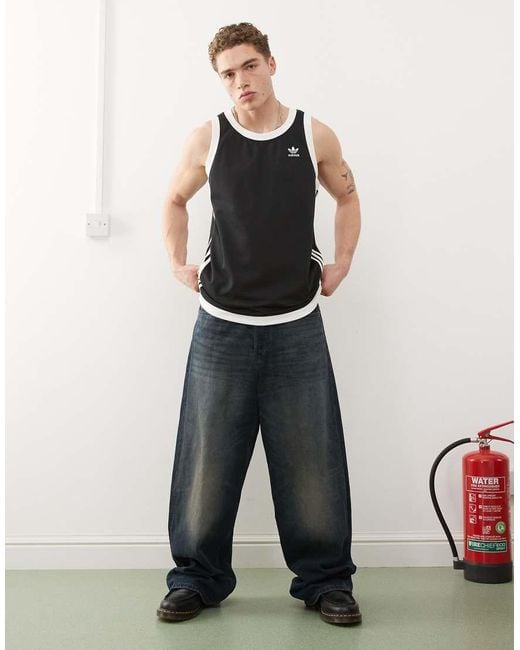 Adidas Originals Black Mockeyelet Vest for men