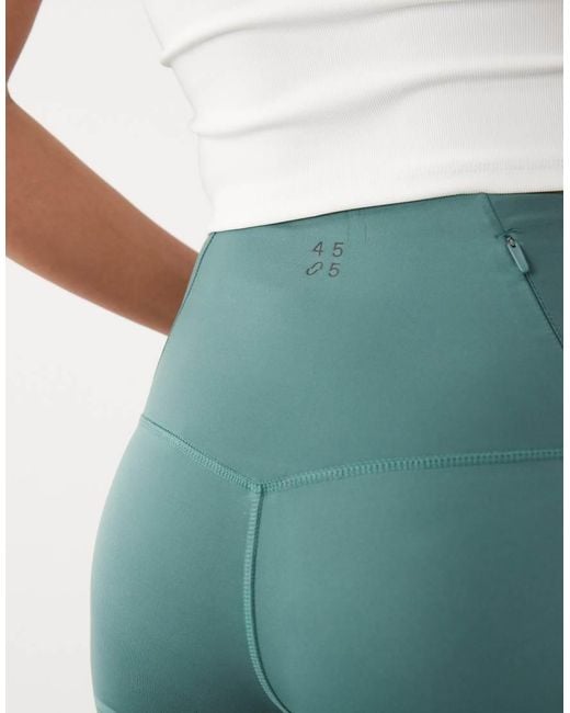 4505 Green Icon Active High Waist 5 Inch legging Short With Zip Phone Pocket