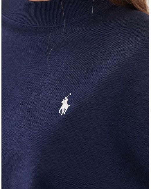 Polo Ralph Lauren Blue Logo Back Vintage Fleece Sweatshirt
