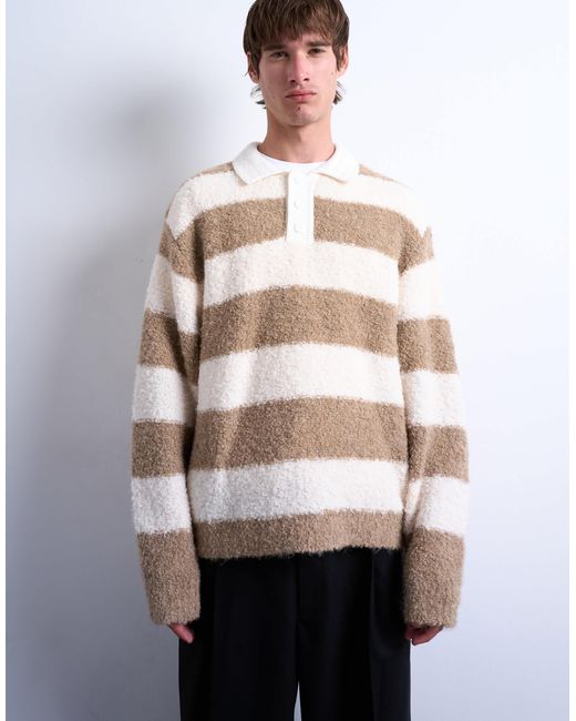 Topman – relaxed-fit-strickpullover in Brown für Herren