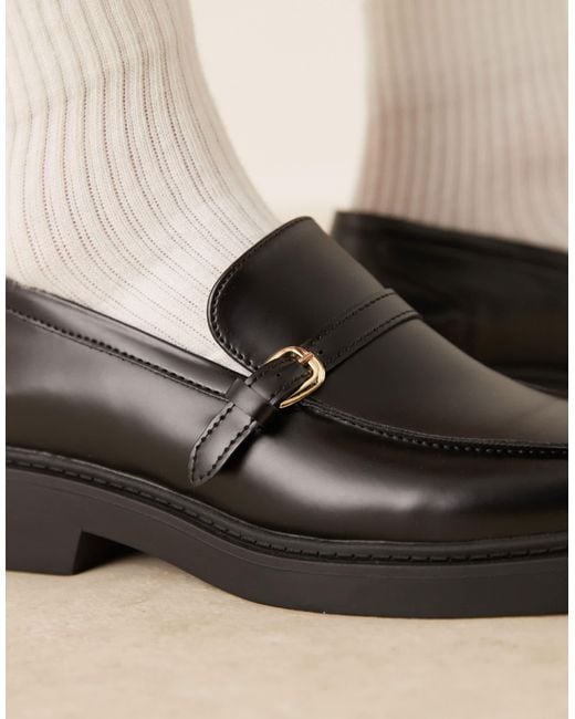 Glamorous Natural Loafers With Buckle Details
