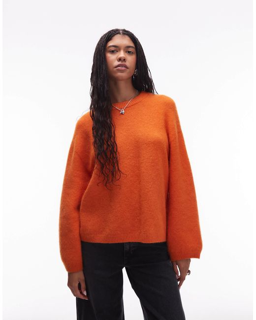 ARKET Orange Super Soft Alpaca Wool Blend Relaxed Sweater