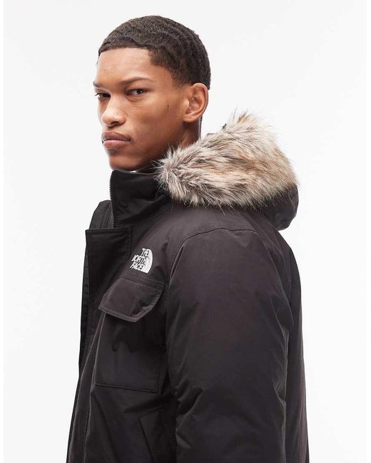 The North Face Black Mcmurdo Faux Fur Hooded Down Bomber for men