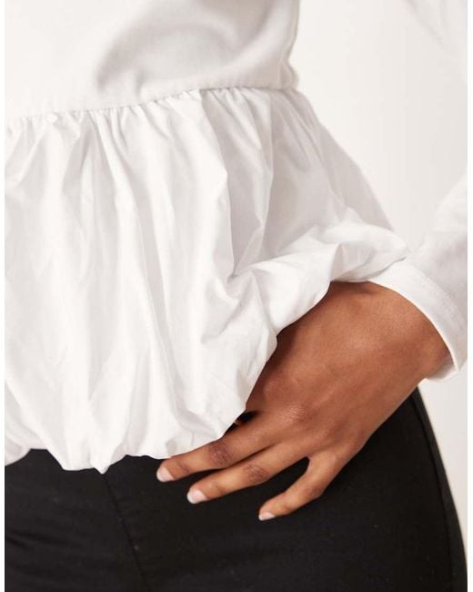Glamorous White Square Neck Tops