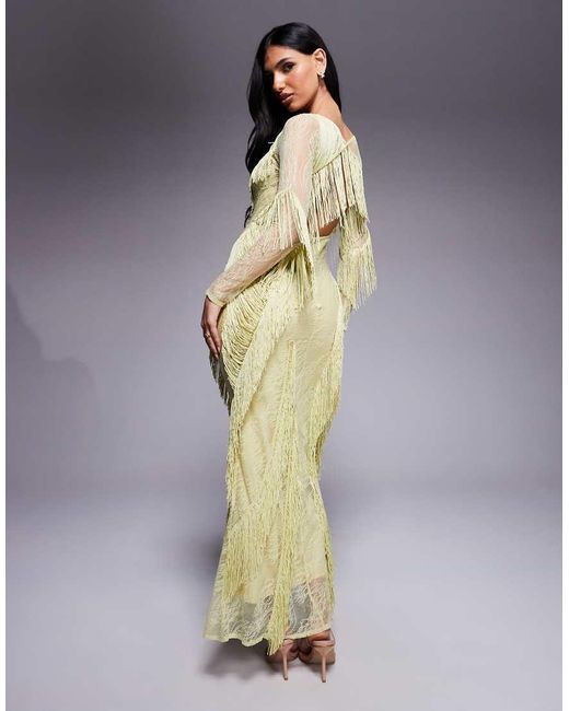 Vestito Lungo Color Lime di ASOS in Yellow