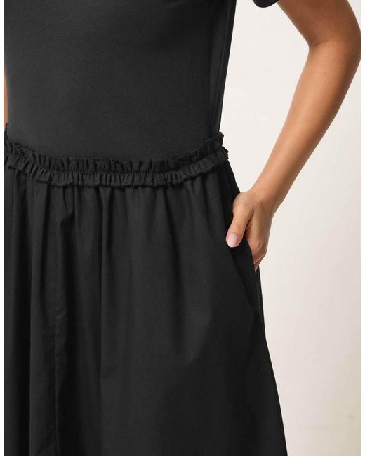 PixieGirl Black Petite Mixed Ruffle Maxi Dress