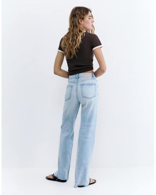 Pull&Bear Blue Tall Straight Wide-leg Jeans