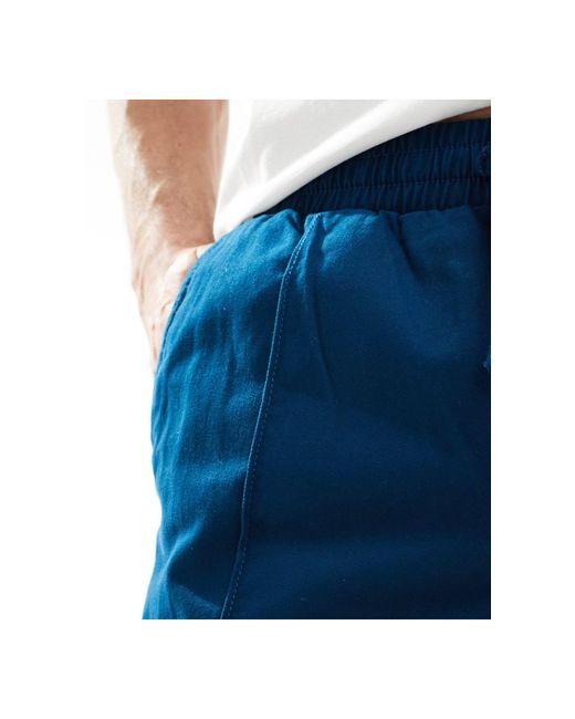 New Look Blue Woven Pintuck joggers for men