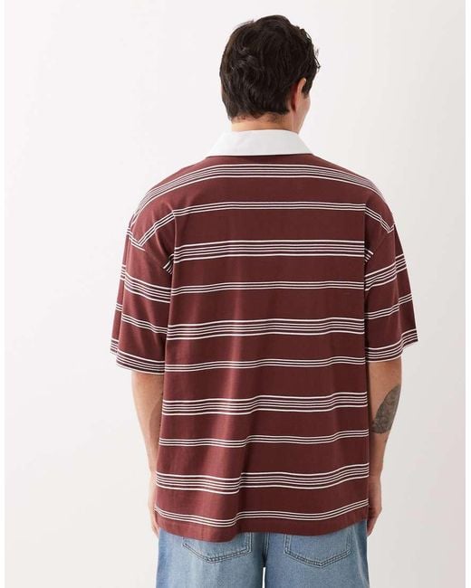 ASOS Red Oversized Rugby Polo for men
