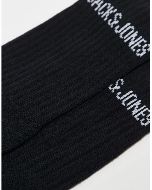 Jack & Jones Metallic 5 Pack Ribbed Logo Socks for men