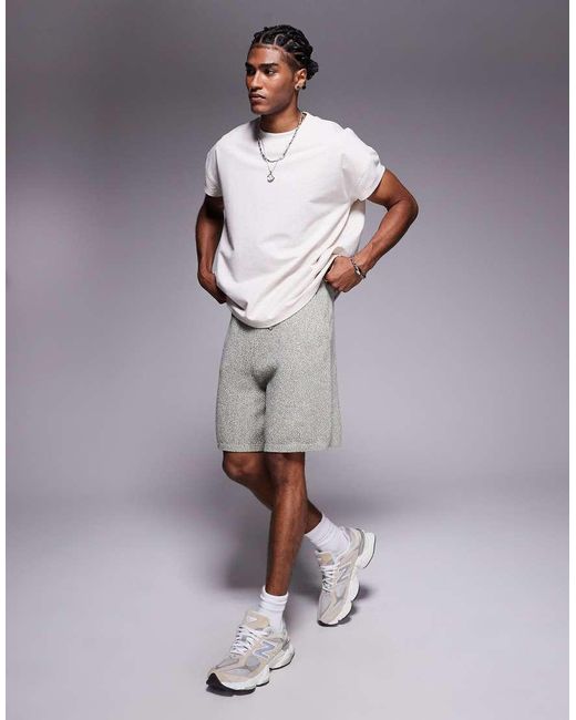 T-Shirt Squadrata Oversize Testurizzata di ASOS in White da Uomo