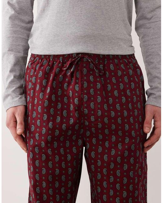 Gant Red Flannel Paisley Pajama Pants for men