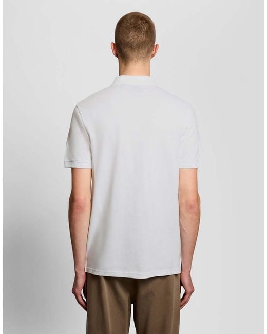 Lyle & Scott White Ss Polo Shirts Popcorn Jacquard Polo Shirt for men