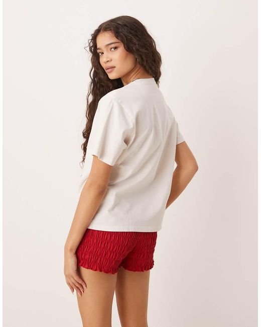 Abercrombie & Fitch White Relaxed T-shirt With Sea Details