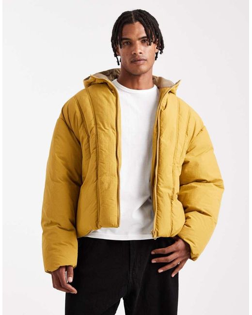 ASOS Natural Oversized Puffer Jacket for men