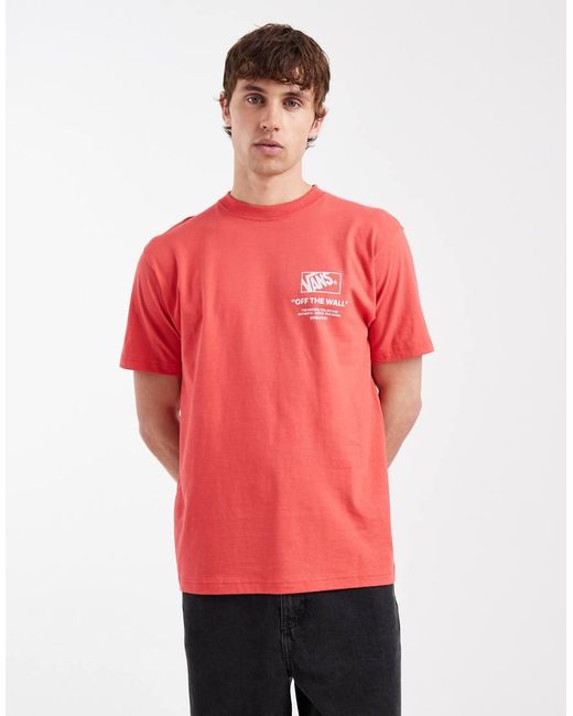 Vans Red Stacked Hi Tee for men