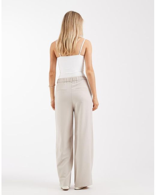 Pieces Natural Tailored High Waist Wide Leg Trousers Co-ord