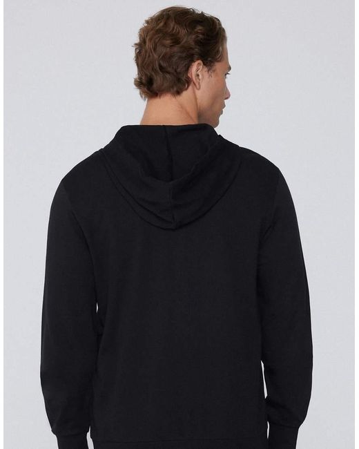Tezenis Black Long-Sleeved Zip-Up Hoodie for men