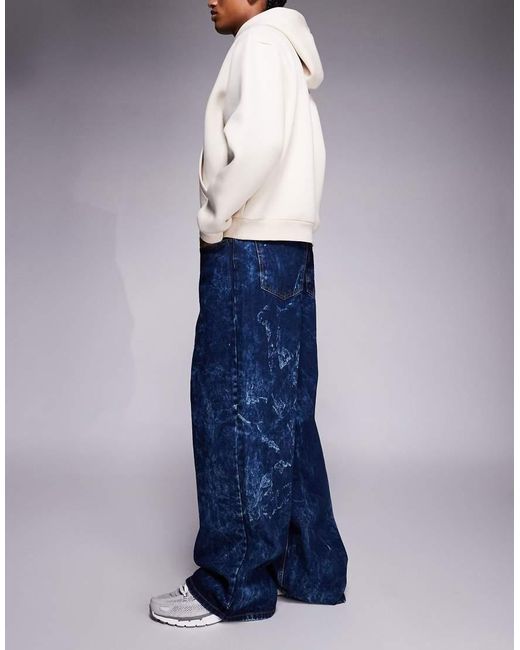 Courtside Blue Oversized Denim Jeans for men