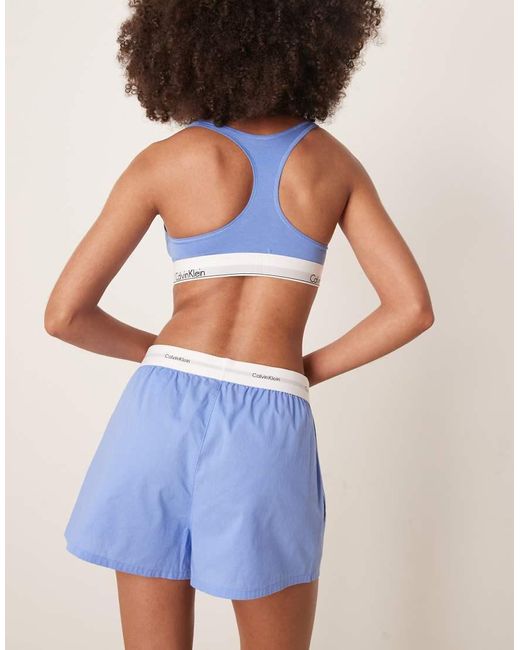 Calvin Klein Blue Woven Pyjama Shorts