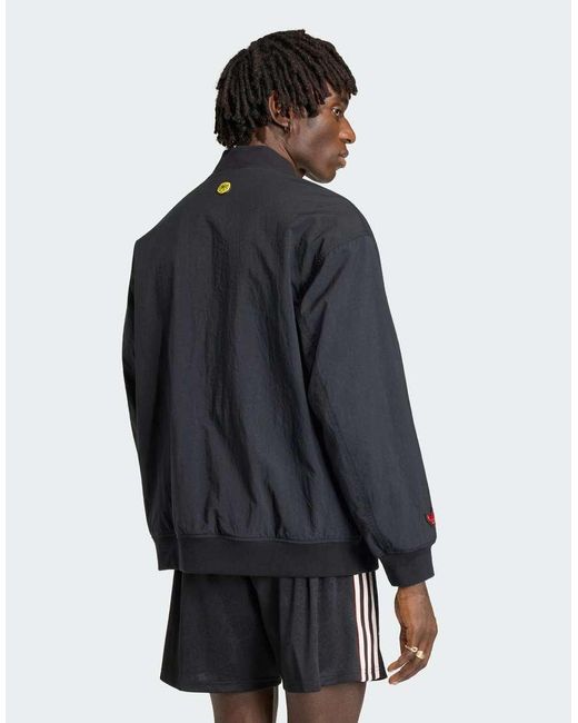 Adidas Originals Black Manchester United Stone Roses Jacket for men