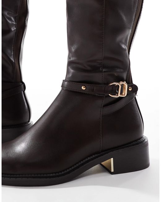 Latte - bottes cavalières avec boucle et pointe effilée - chocolat SEQWL en coloris Black