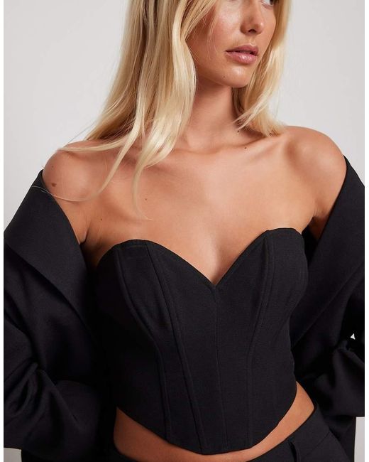 NA-KD Black Heart Shape Corset Top