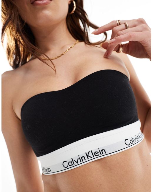 Calvin Klein Black Modern Cotton Fashion Lightly Lined Bandeau