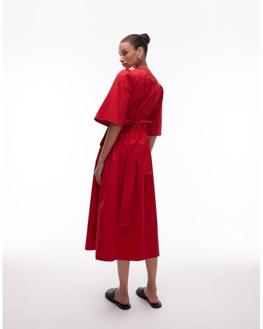 & Other Stories Red – popeline-midaxikleid