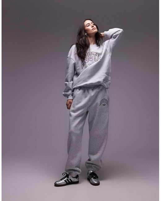 TOPSHOP Purple Co Ord Graphic Austin Cuffed jogger