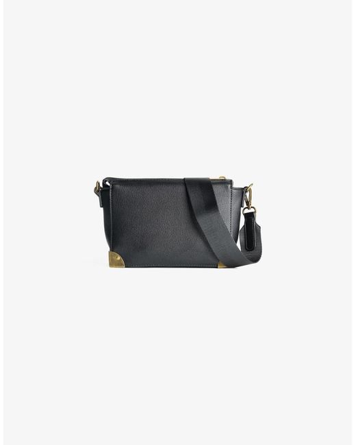 Bershka Black Soft Crossbody Faux Leather Bag for men