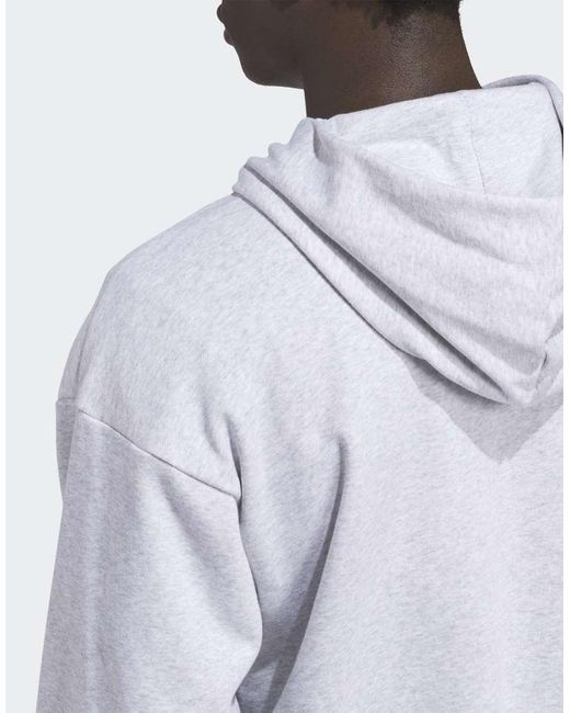 Adidas Originals White Basketball Graphic Hoodie for men