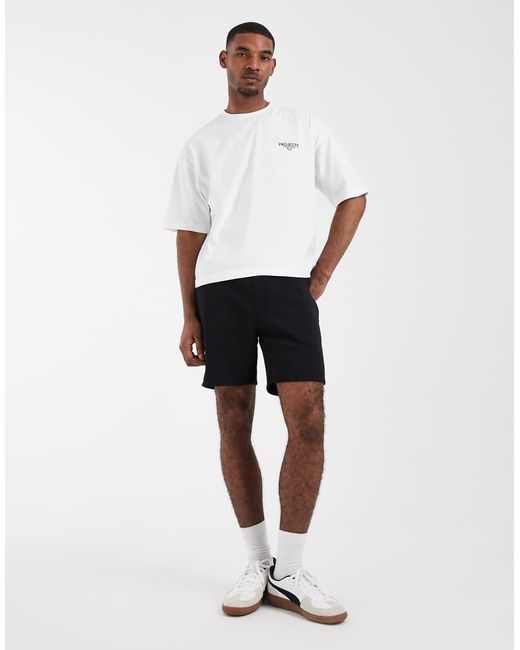 ASOS White Essentials Slim Mid Length Jersey Shorts for men