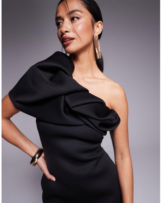 ASOS Blue Asos design petite – trägerloses strukturiertes midikleid aus neoprenartigem material