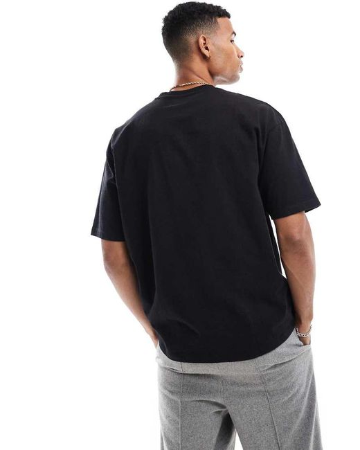 ASOS Black Essential Heavyweight Oversized T-Shirt 280Gsm for men