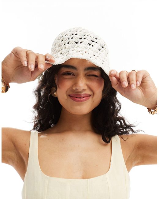 Mango Brown Crochet Bucket Hat