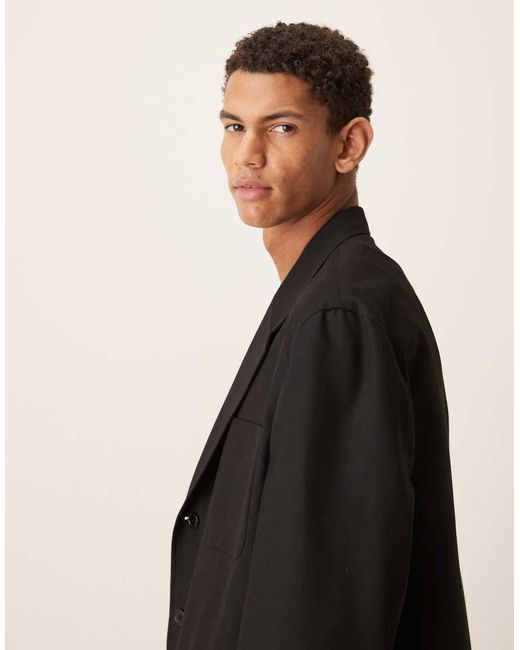 ASOS Black Slouchy Painter Suit Jacket for men