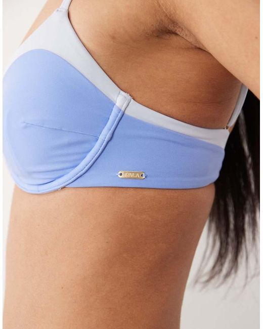 Tala Blue Contrast Underwired Bikini Top