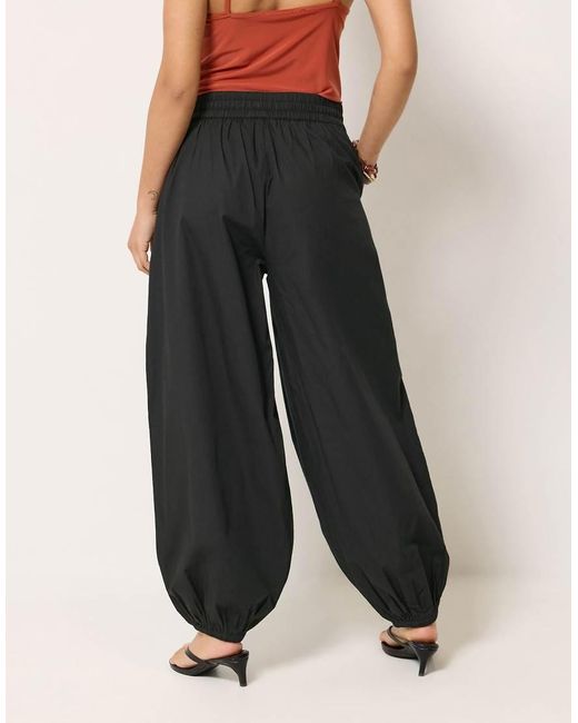PixieGirl Black Petite Poplin Balloon Trousers