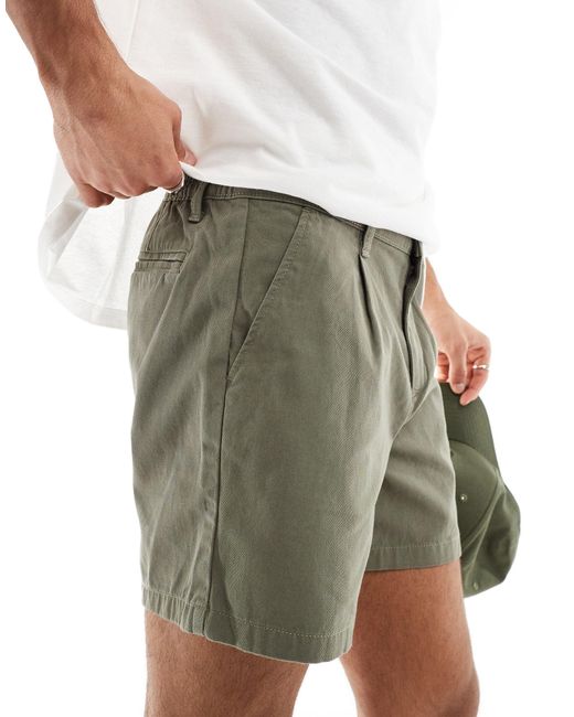 ASOS Green Pleated Chino Short for men