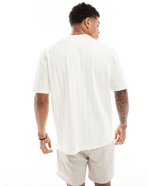 ASOS White Relaxed Fit Rib T-shirt for men