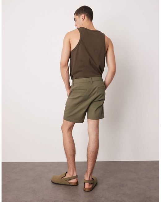 ASOS Skinny Halflange Chinoshort in het Natural voor heren